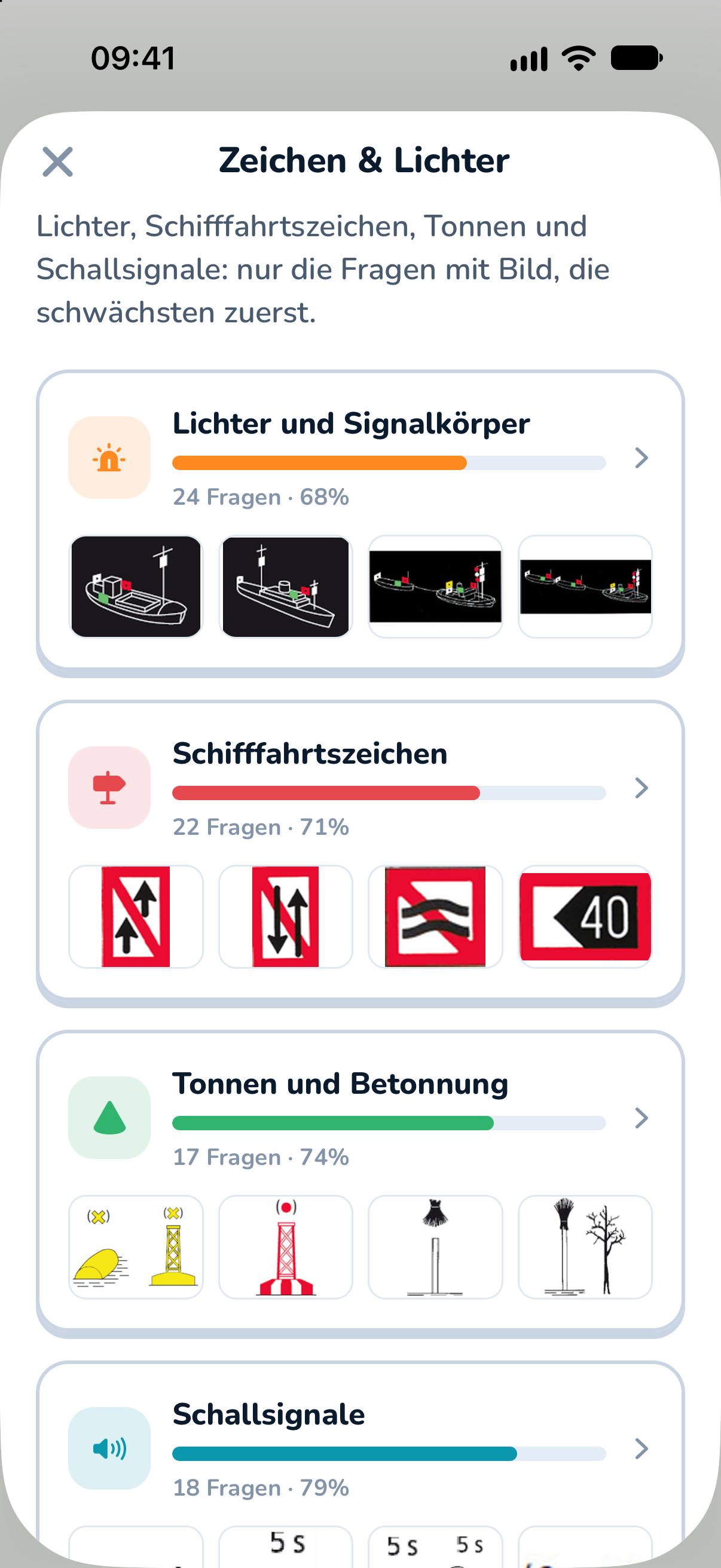 Der Trainer Zeichen und Lichter mit den Bildfragen nach Thema